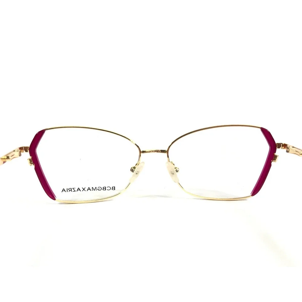 BCBGMAXAZRIA Eyeglasses Frames VALINA PINK Gold Butterfly Full Rim 53-15-135